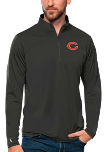 Antigua Chicago Bears Mens Grey C Logo Tribute Long Sleeve 1/4 Zip Pullover