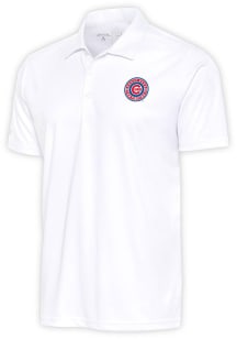 Antigua South Bend Cubs Mens White Tribute Short Sleeve Polo