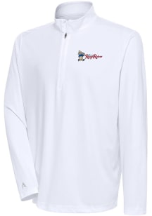 Antigua Frisco Rough Riders Mens White Tribute Long Sleeve 1/4 Zip Pullover