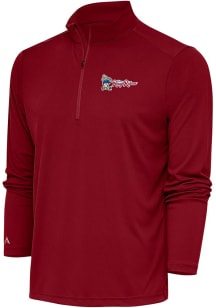 Antigua Frisco Rough Riders Mens Red Tribute Long Sleeve 1/4 Zip Pullover