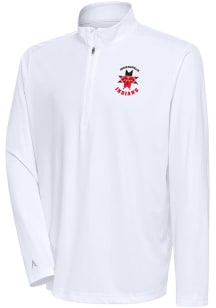 Antigua Indianapolis Indians Mens White Tribute Long Sleeve 1/4 Zip Pullover