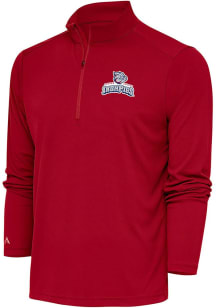Antigua Lehigh Valley Ironpigs Mens Red Tribute Long Sleeve 1/4 Zip Pullover