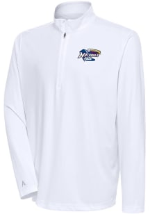 Antigua  Mens White Tribute Long Sleeve Qtr Zip Pullover