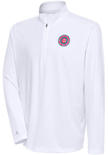 Antigua South Bend Cubs Mens White Tribute Long Sleeve 1/4 Zip Pullover