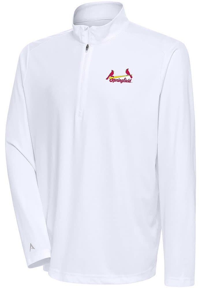 Men's Antigua White Louisville Cardinals Tribute Long Sleeve Polo