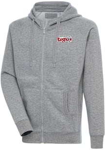 Antigua Lansing Lugnuts Mens Grey Victory Long Sleeve Full Zip Jacket