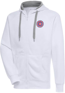 Antigua South Bend Cubs Mens White Victory Long Sleeve Full Zip Jacket