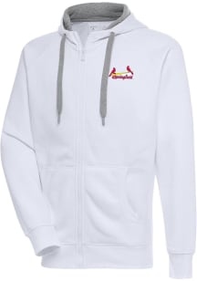 Antigua Springfield Cardinals Mens White Victory Long Sleeve Full Zip Jacket