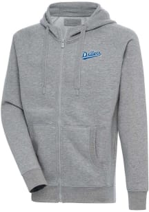 Antigua Tulsa Drillers Mens Grey Victory Long Sleeve Full Zip Jacket