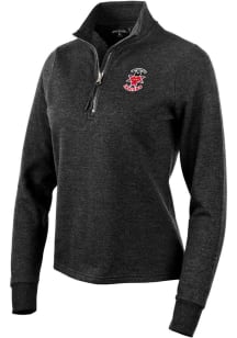 Antigua Indianapolis Indians Womens Black Action 1/4 Zip Pullover