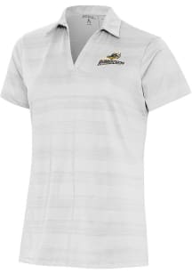 Antigua Akron RubberDucks Womens White Compass Short Sleeve Polo Shirt
