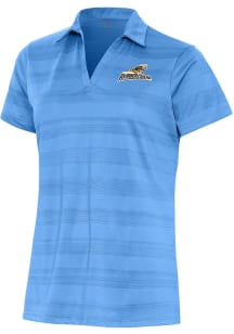 Antigua Akron RubberDucks Womens Light Blue Compass Short Sleeve Polo Shirt