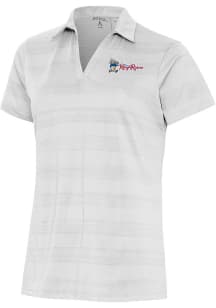 Antigua Frisco Rough Riders Womens White Compass Short Sleeve Polo Shirt