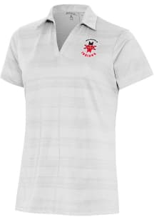 Antigua Indianapolis Indians Womens White Compass Short Sleeve Polo Shirt