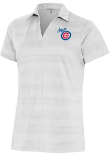 Antigua Iowa Cubs Womens White Compass Short Sleeve Polo Shirt