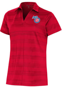Antigua Iowa Cubs Womens Red Compass Short Sleeve Polo Shirt