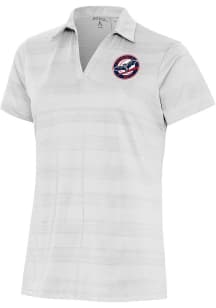 Antigua Louisville Bats Womens White Compass Short Sleeve Polo Shirt