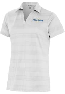 Antigua Omaha Storm Chasers Womens White Compass Short Sleeve Polo Shirt