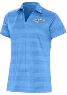 Antigua Omaha Storm Chasers Womens Light Blue Compass Short Sleeve Polo Shirt