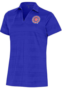 Antigua South Bend Cubs Womens Blue Compass Short Sleeve Polo Shirt