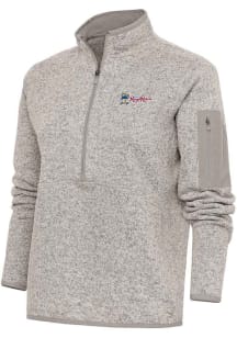 Antigua Frisco Rough Riders Womens Oatmeal Fortune 1/4 Zip Pullover