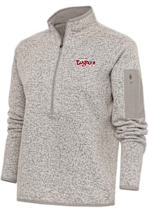 Antigua Lansing Lugnuts Womens Oatmeal Fortune Qtr Zip