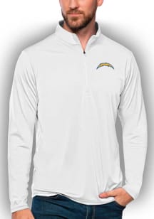 Antigua Los Angeles Chargers Mens White Tribute Long Sleeve 1/4 Zip Pullover