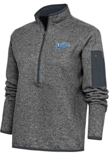 Antigua Tulsa Drillers Womens Grey Fortune Qtr Zip