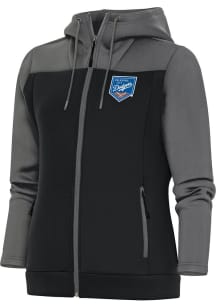 Antigua Oklahoma City Dodgers Womens Grey Protect Long Sleeve Full Zip Jacket
