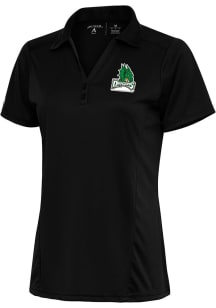 Antigua Dayton Dragons Womens Black Tribute Short Sleeve Polo Shirt