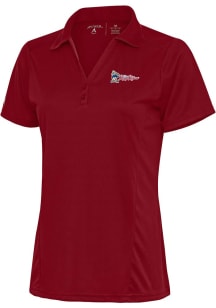 Antigua Frisco Rough Riders Womens Red Tribute Short Sleeve Polo Shirt