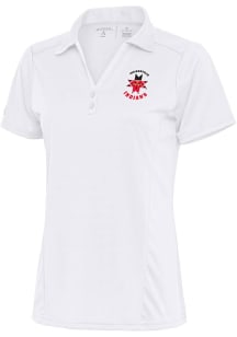 Antigua Indianapolis Indians Womens White Tribute Short Sleeve Polo Shirt