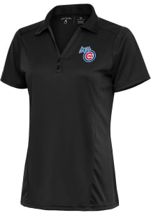 Antigua Iowa Cubs Womens Grey Tribute Short Sleeve Polo Shirt