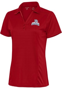 Antigua Lehigh Valley Ironpigs Womens Red Tribute Short Sleeve Polo Shirt