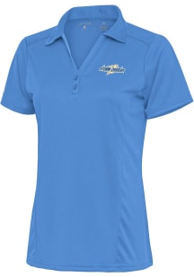 Antigua Omaha Storm Chasers Womens Light Blue Tribute Short Sleeve Polo Shirt