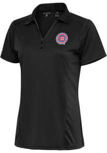 Antigua South Bend Cubs Womens Grey Tribute Short Sleeve Polo Shirt