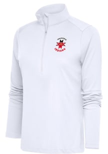Antigua Indianapolis Indians Womens White Tribute 1/4 Zip Pullover