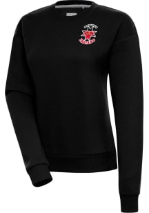Antigua Indianapolis Indians Womens Black Victory Crew Sweatshirt