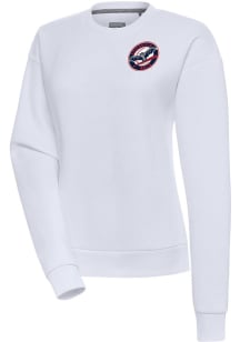 Antigua Louisville Bats Womens White Victory Crew Sweatshirt