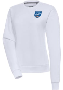 Antigua Oklahoma City Dodgers Womens White Victory Crew Sweatshirt
