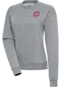 Antigua South Bend Cubs Womens Grey Victory Crew Sweatshirt