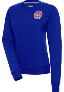 Antigua South Bend Cubs Womens Blue Victory Crew Sweatshirt