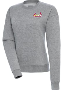 Antigua Springfield Cardinals Womens Grey Victory Crew Sweatshirt