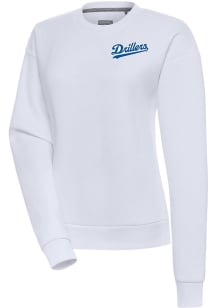Antigua Tulsa Drillers Womens White Victory Crew Sweatshirt
