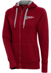 Antigua Frisco Rough Riders Womens Red Victory Long Sleeve Full Zip Jacket