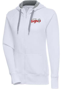 Antigua Lansing Lugnuts Womens White Victory Long Sleeve Full Zip Jacket