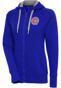 Antigua South Bend Cubs Womens Blue Victory Long Sleeve Full Zip Jacket