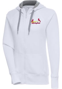 Antigua Springfield Cardinals Womens White Victory Long Sleeve Full Zip Jacket
