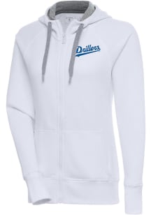 Antigua Tulsa Drillers Womens White Victory Long Sleeve Full Zip Jacket