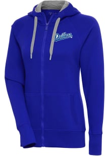 Antigua Tulsa Drillers Womens Blue Victory Long Sleeve Full Zip Jacket